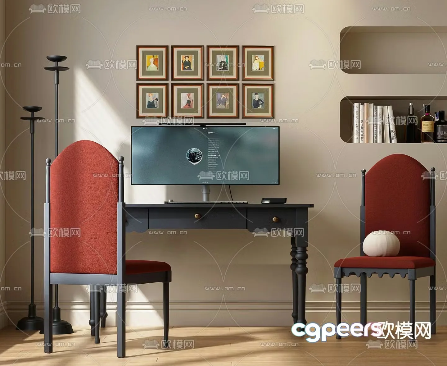 French desk chair 3d model