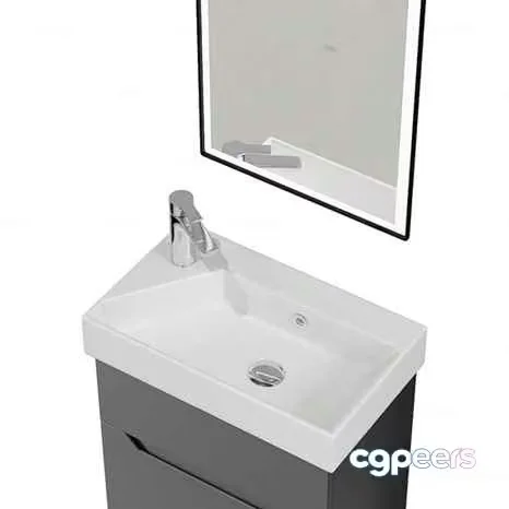 A White Bathroom Sink 3D Model – 16481 – CORONA Render