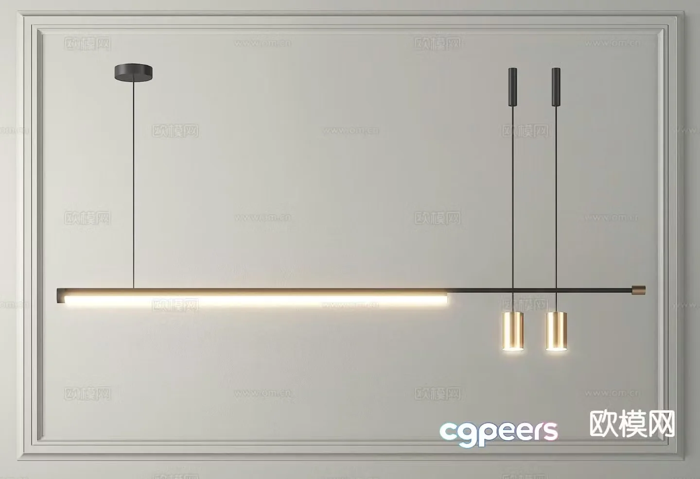 Minimalist chandelier straight chandelier 3d model