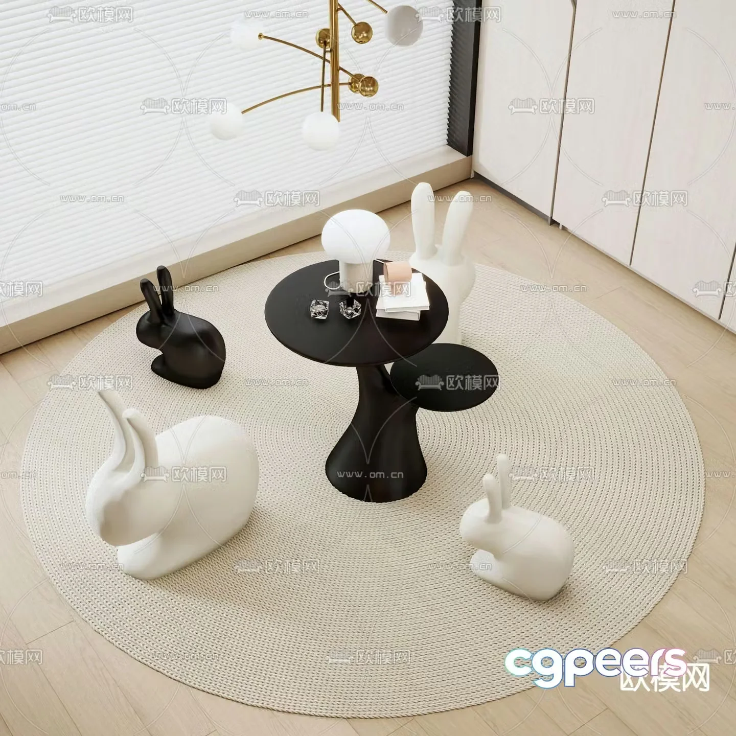 Cartoon tables and chairs children’s tables and chairs 3d model