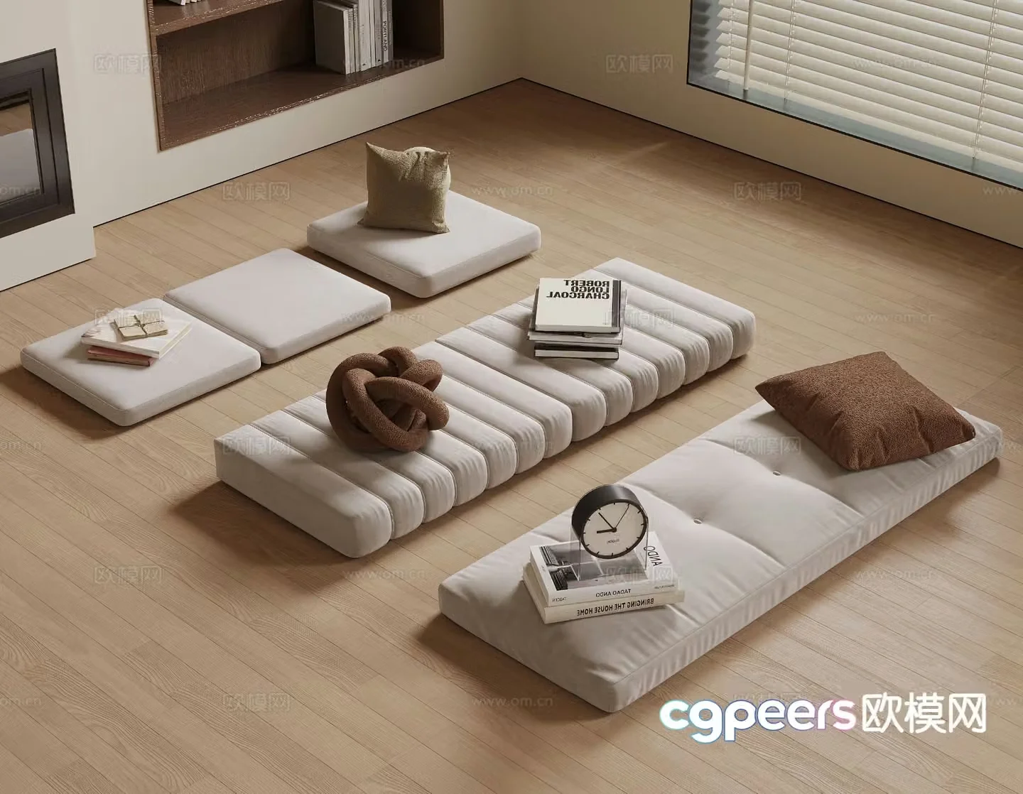 Modern sofa cushion bay window cushion cushion tuanfu 3d model