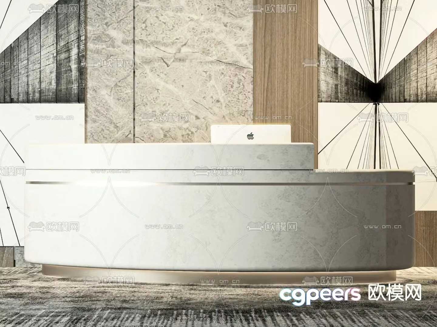 Reception desk consultation front desk 3d model