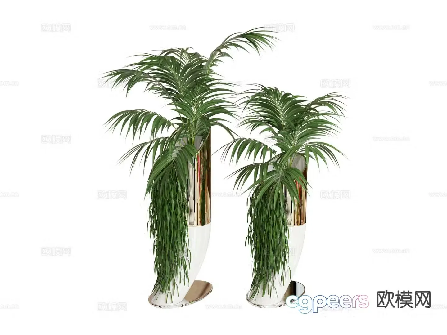 visionnaire vase floral aquatic plant 3d model