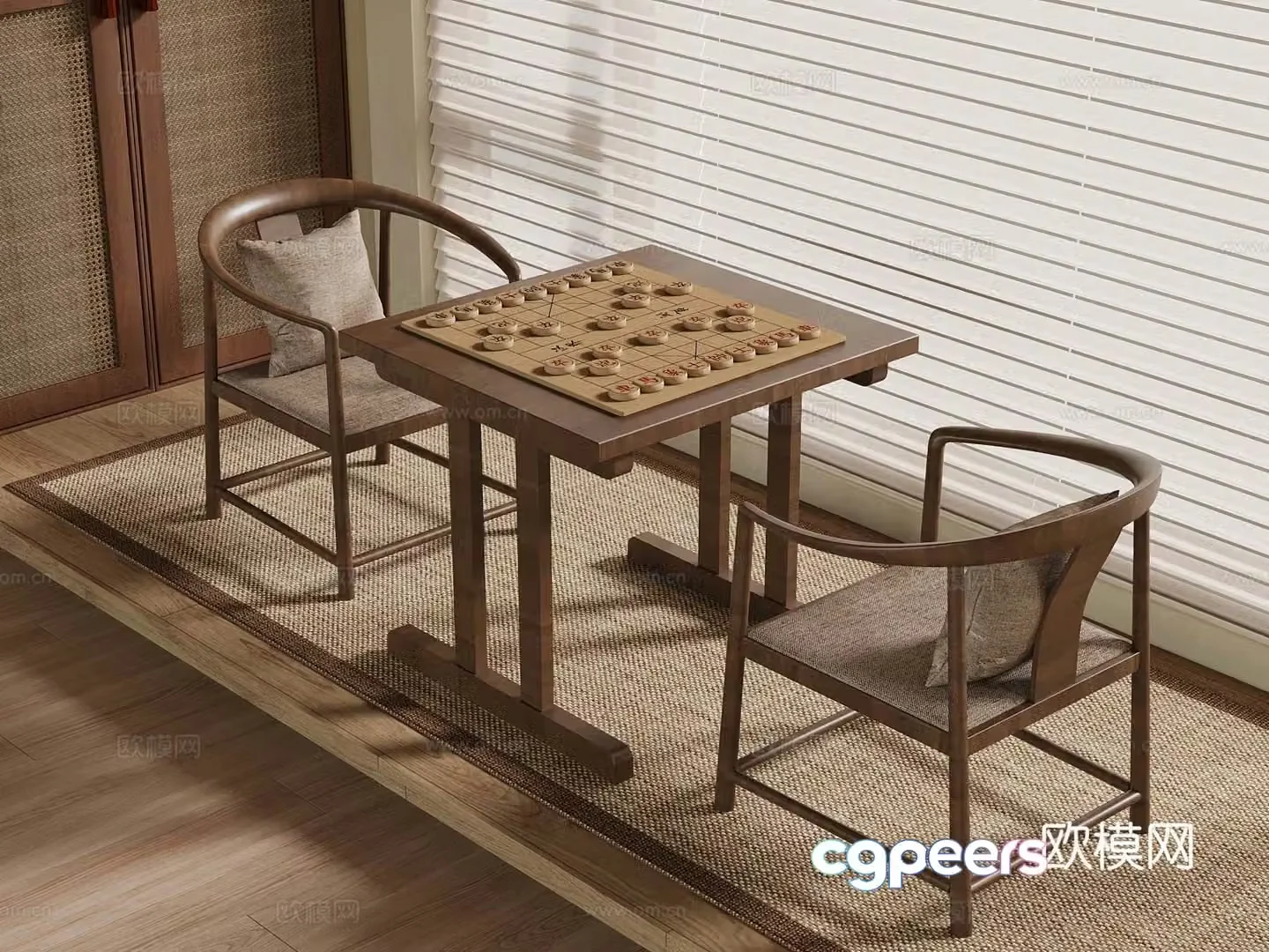 New Chinese entertainment table chess table 3d model