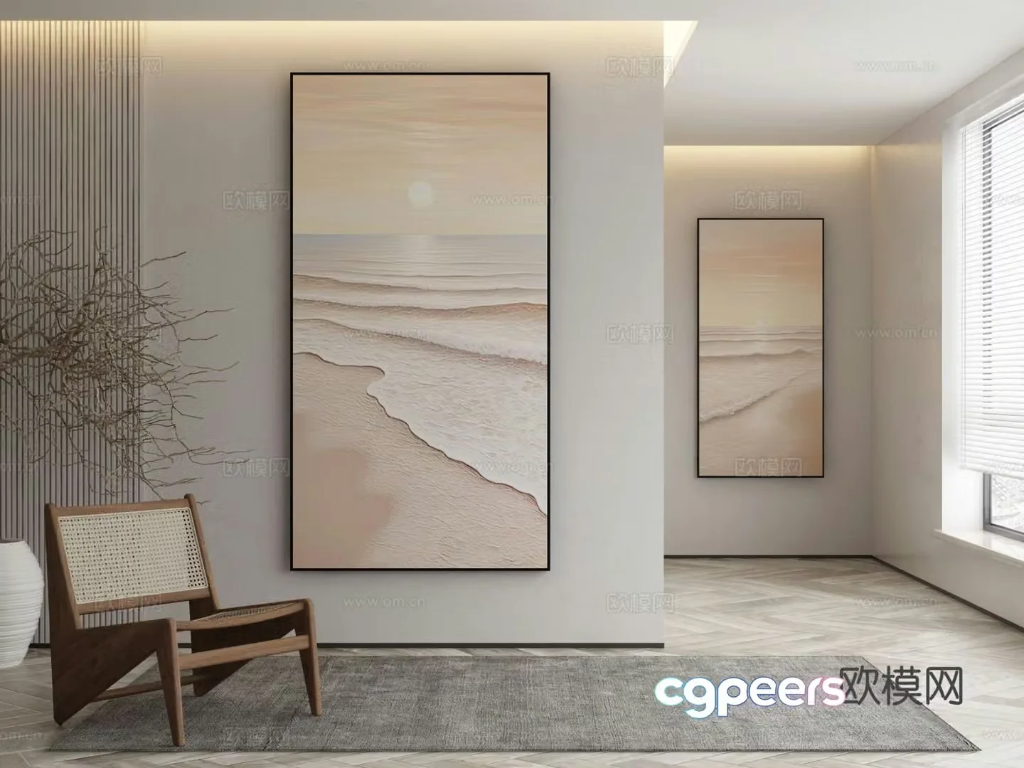 Decorative painting texture painting hanging painting 3d model
