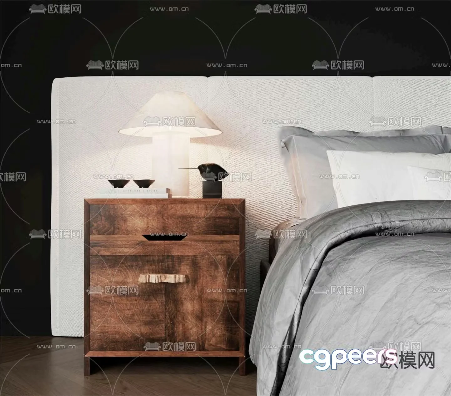 wabi-sabi bedside table 3d model