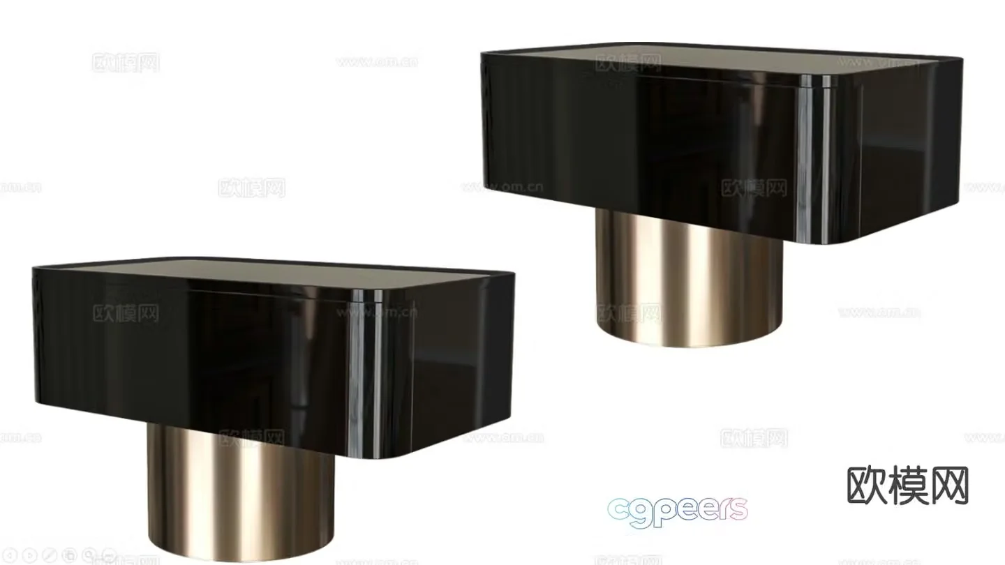Light luxury bedside table 3D model