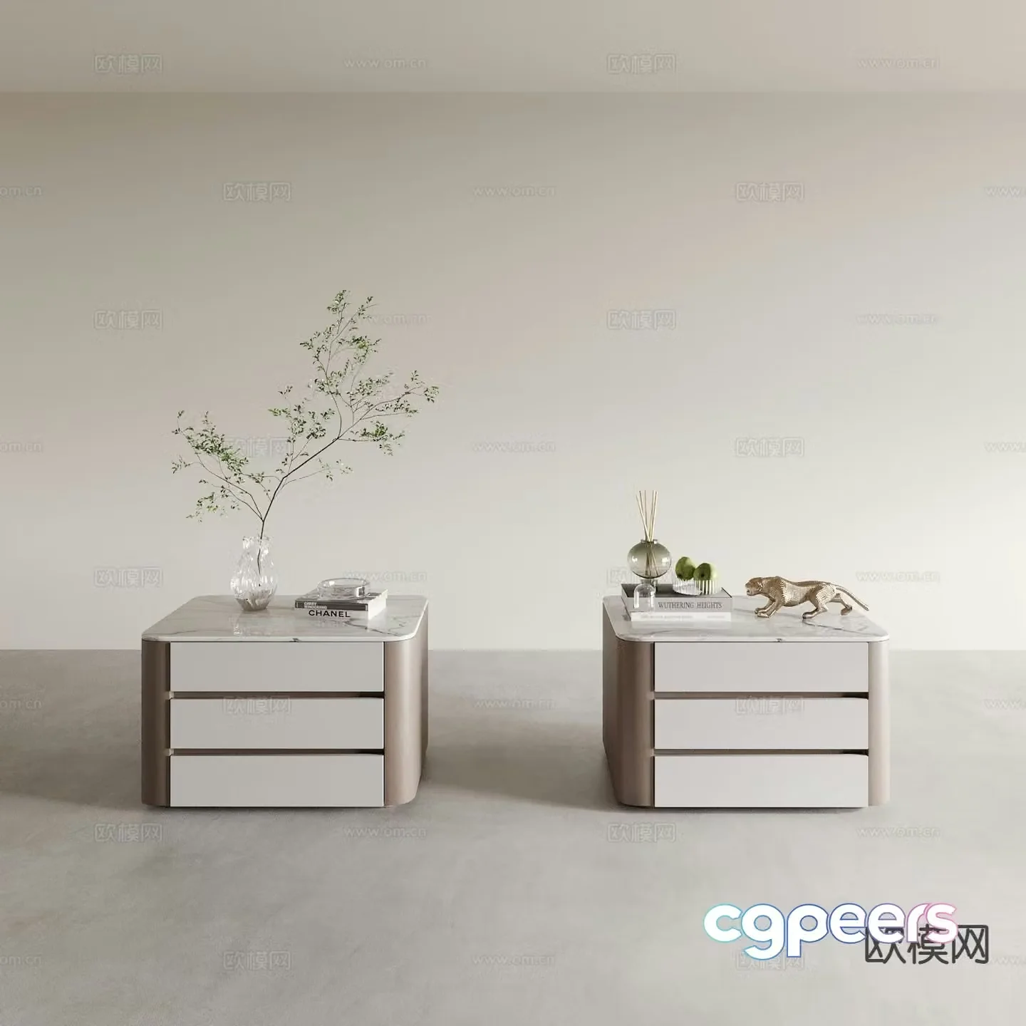 Modern bedside table 3d model