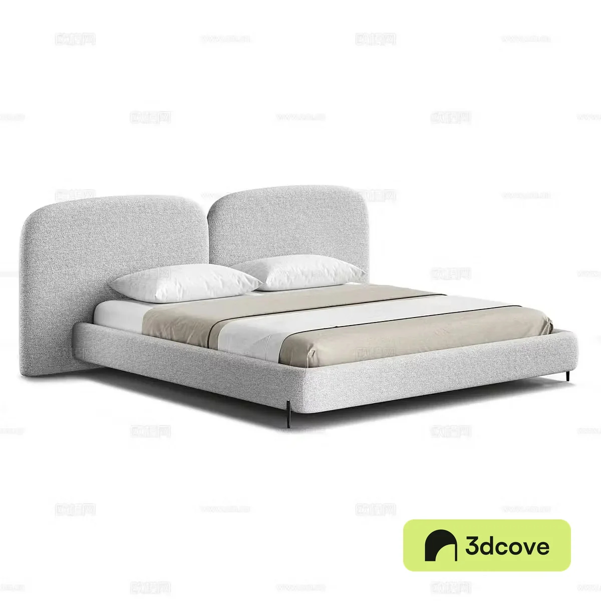 Modern simple double bed bedroom bed