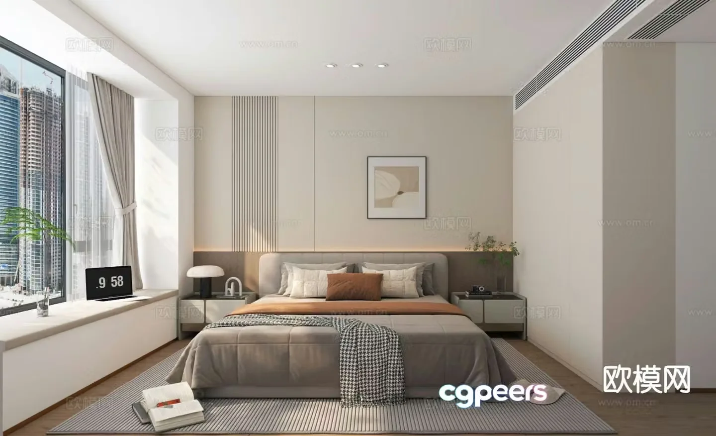 Modern bedroom master bedroom 3d model