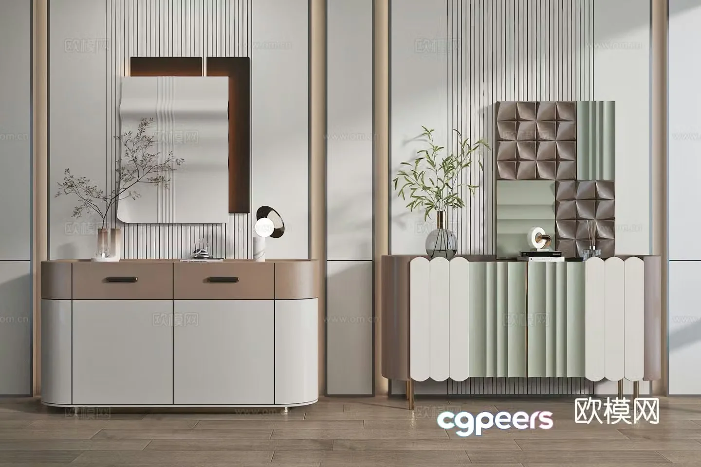 Modern entryway cabinet 3d model