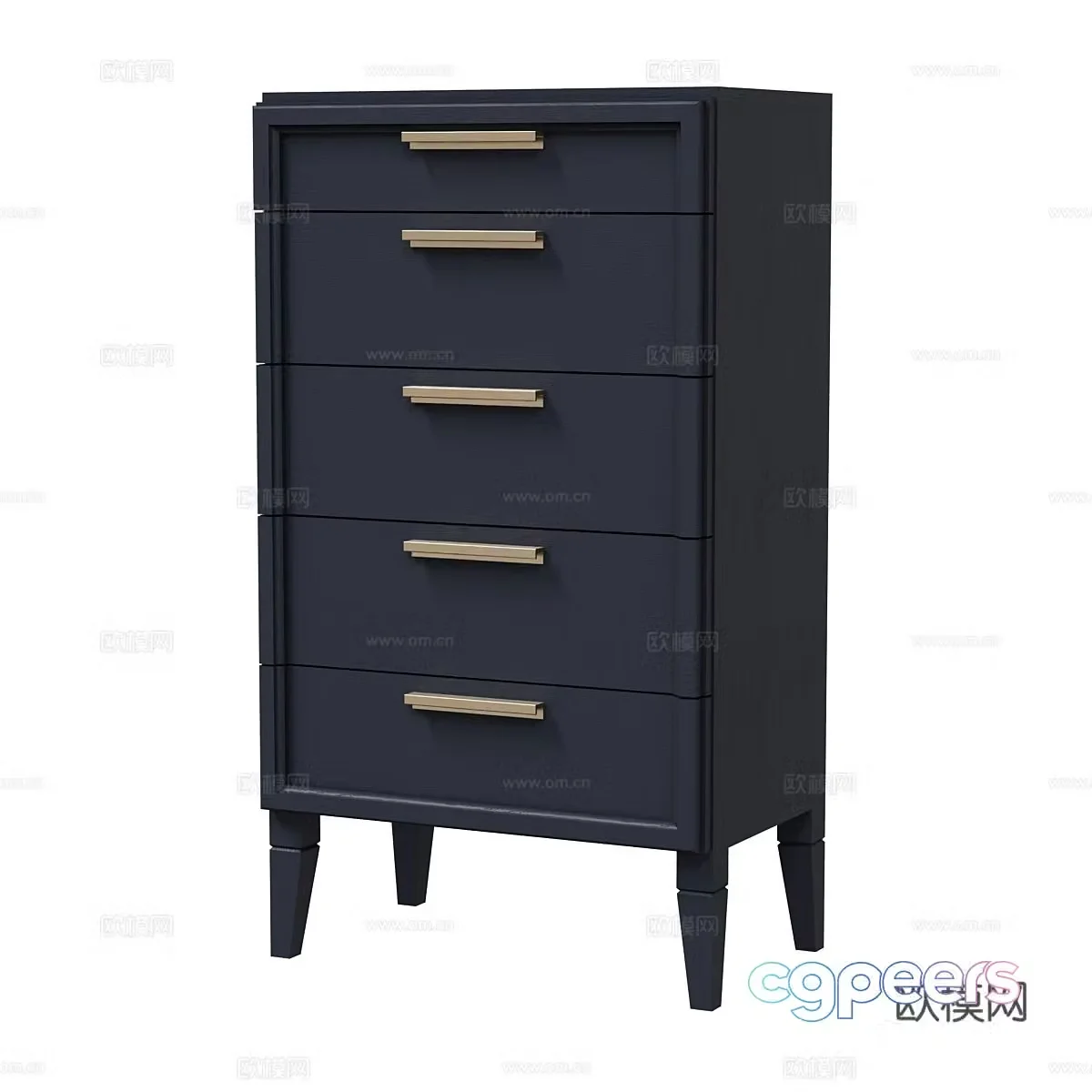 Modern minimalist chest of drawers 3d model