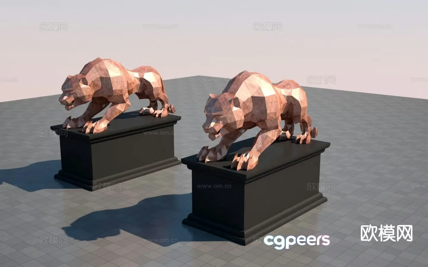 Leopard sculpture 3d model