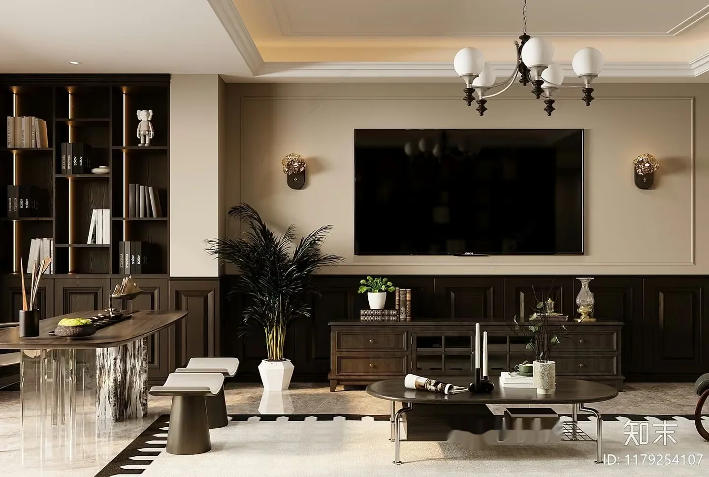 Modern Living Room 3D Model – 13496 – CORONA Render