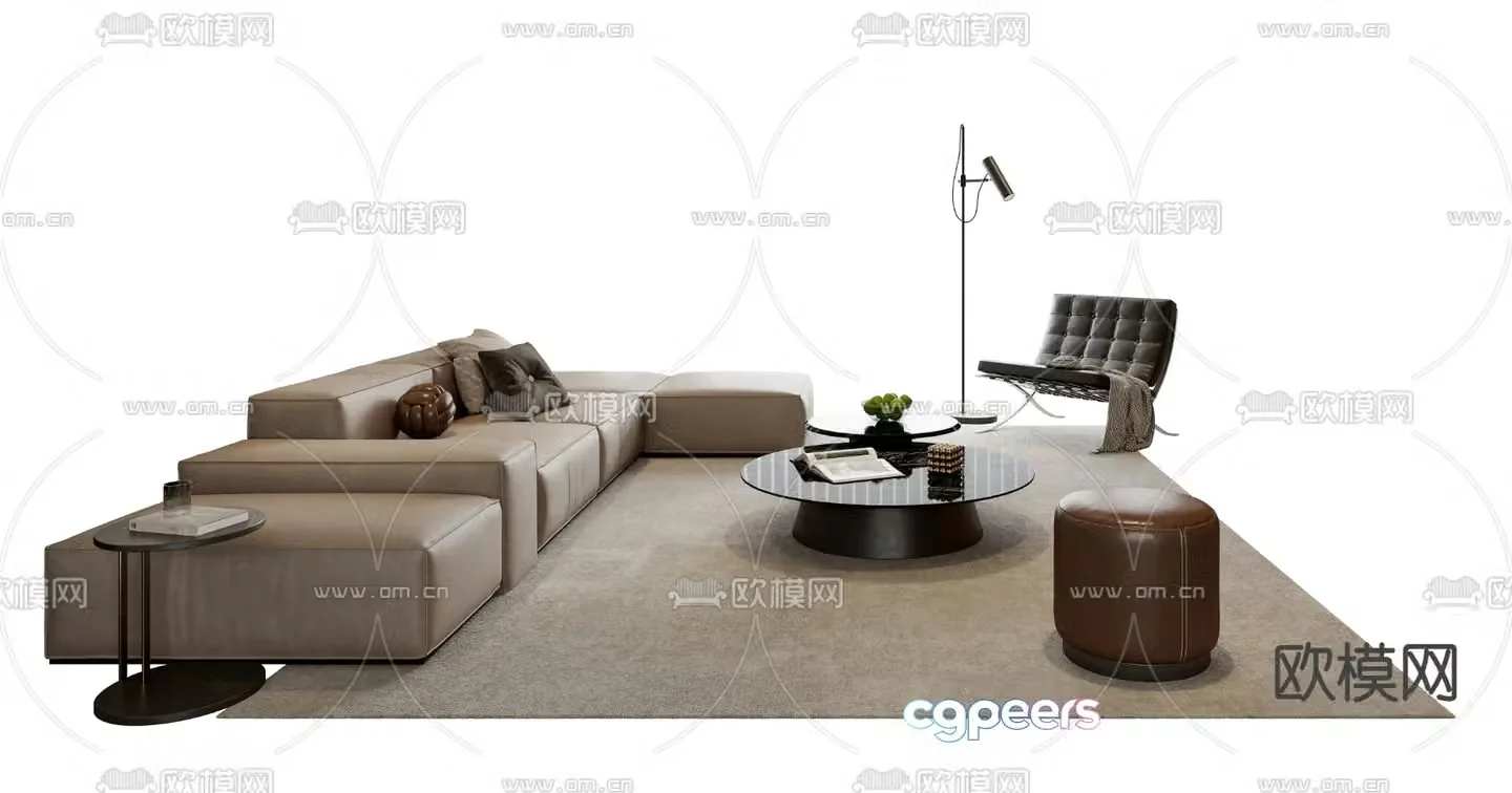 Italian sectional sofa 3d model
