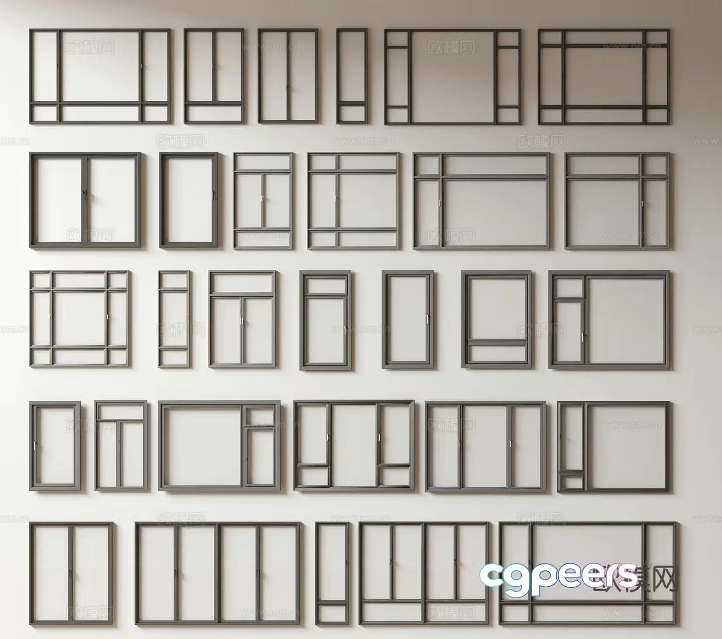 Modern window combination window glass window floor-to-ceiling window balcony window bay window bedroom window sliding window 3D model