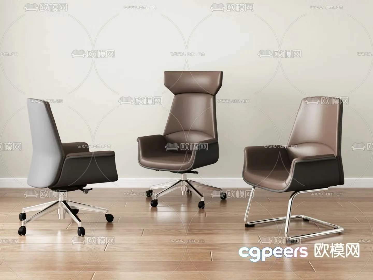 Leather office chair executive chair 3d model