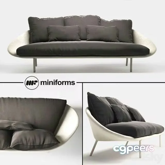 3ds Max Free – Miniforms LEM-x 3 seater sofa