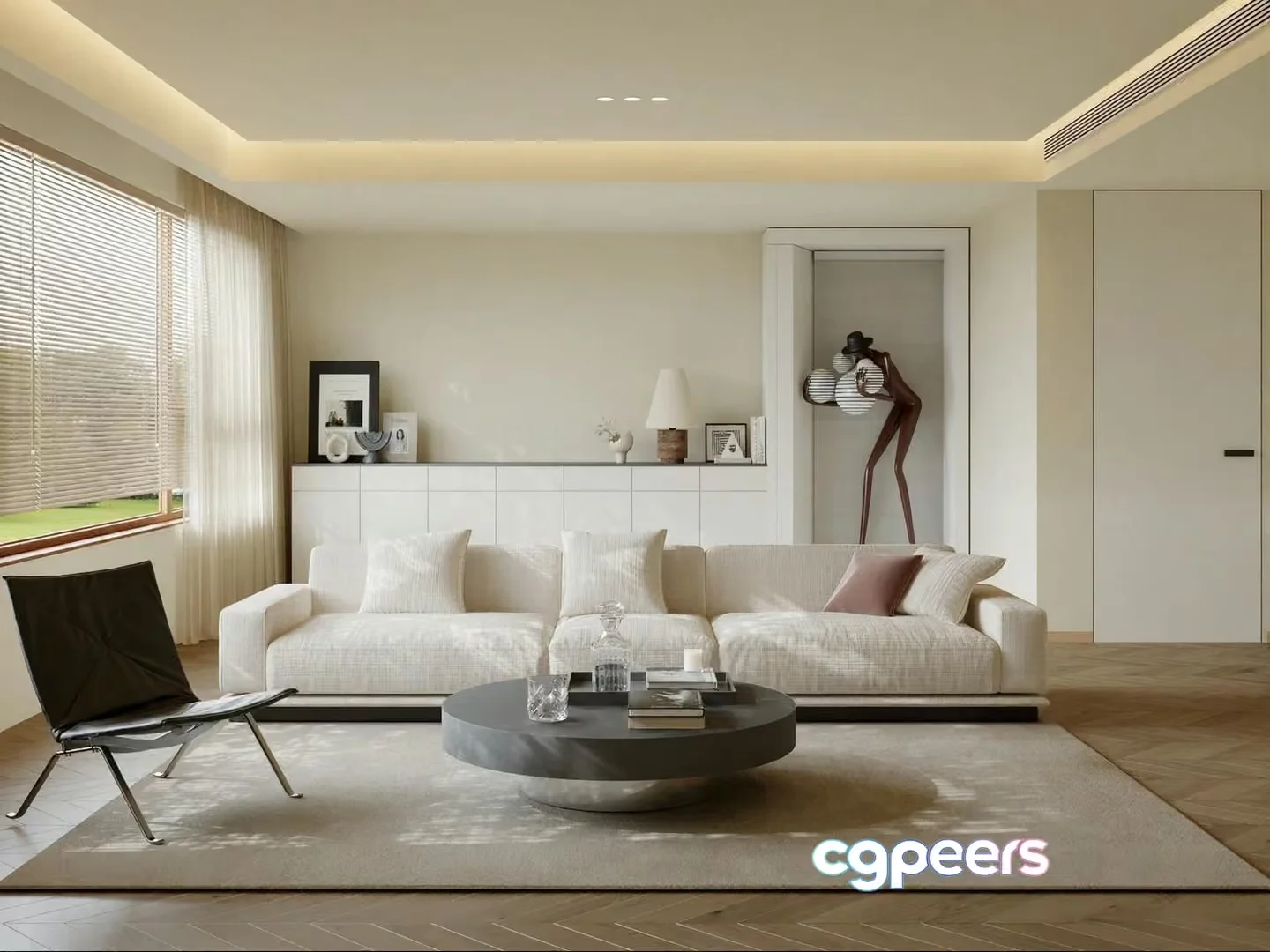 Modern Living Room 3D Model – 7010 – CORONA Render