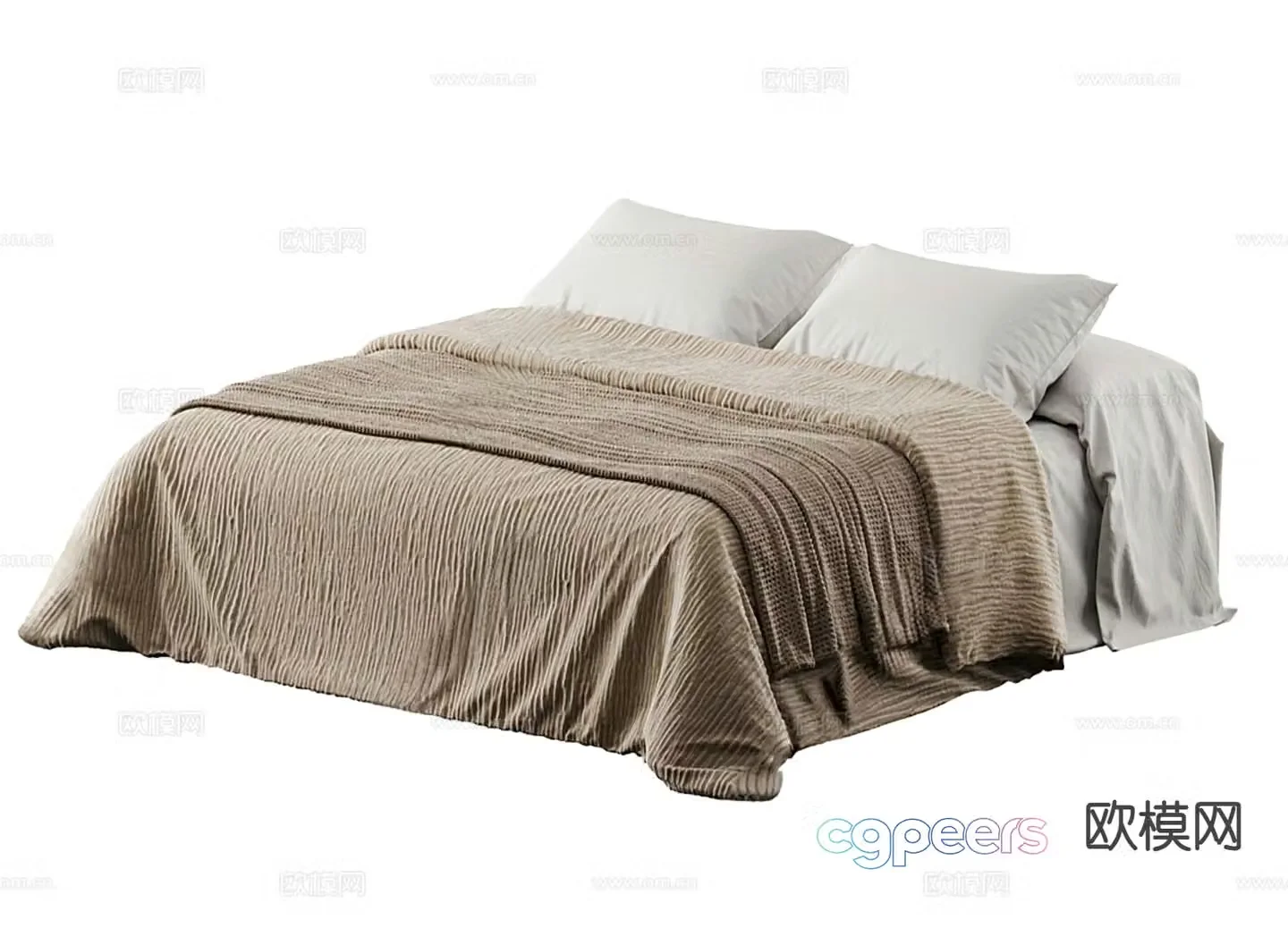 Modern double bed 3d model