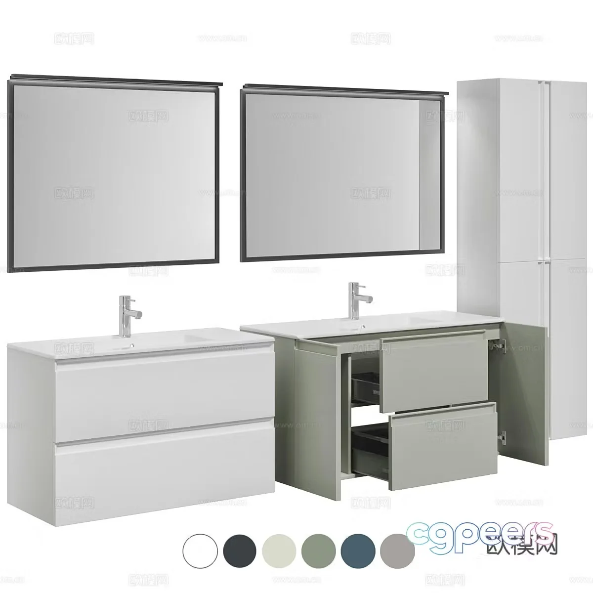 Washing vanity cabinet 3d model
