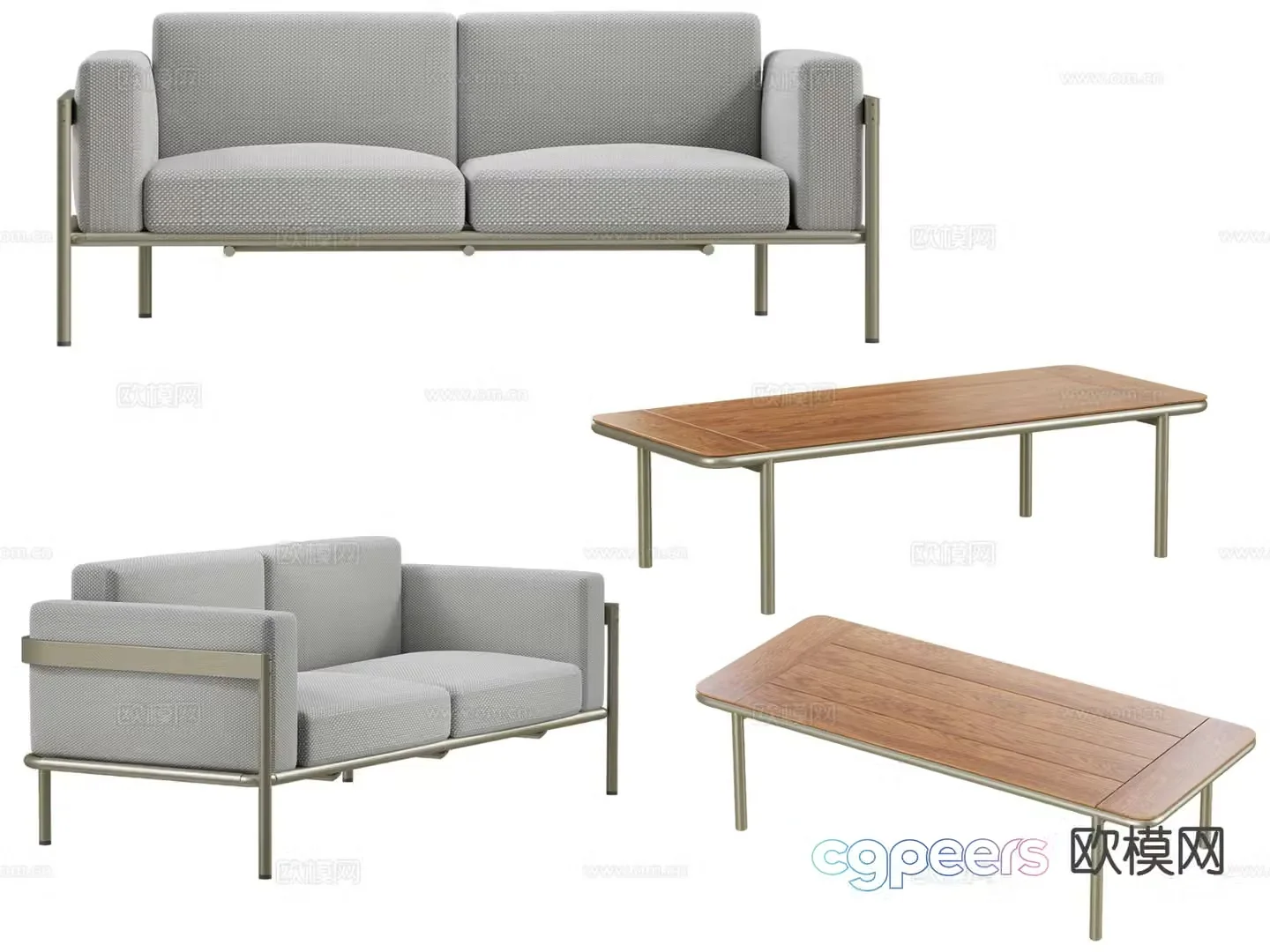 Double sofa 3d model