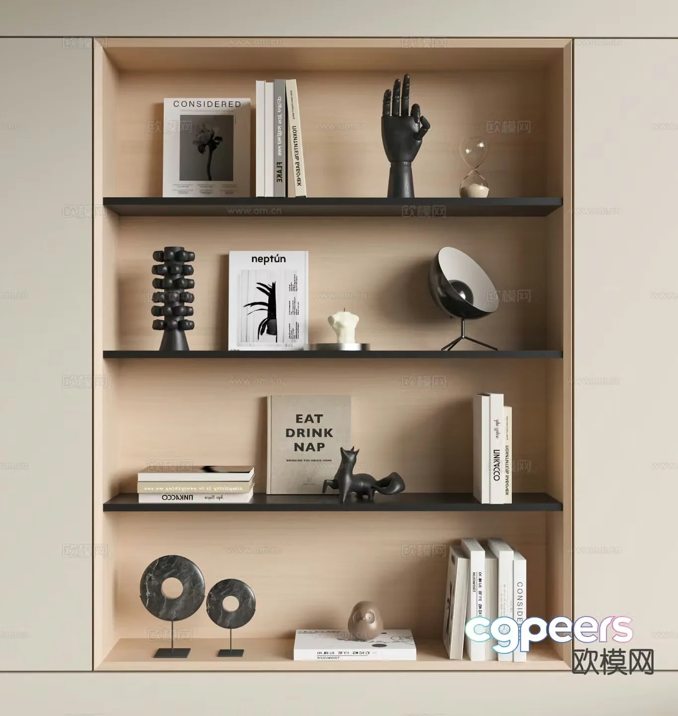 Modern decoration ornaments books desk lamp 3d model