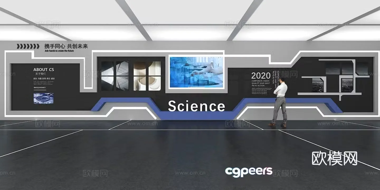 Cultural wall Corporate culture wall Display wall Classroom Exhibition hall Campus culture Corridor 3D model