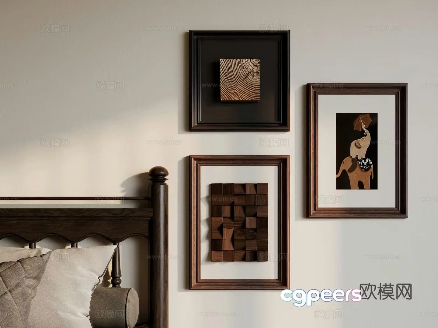 Medieval style hanging painting abstract painting decorative painting 3D model