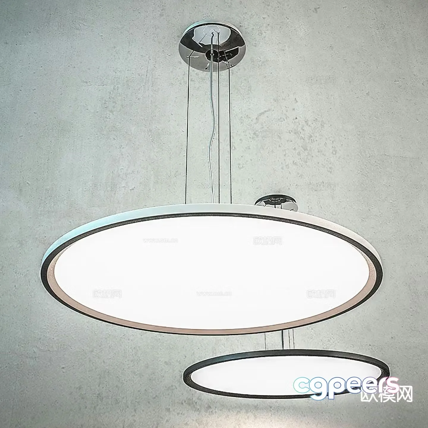Modern disc chandelier 3d model