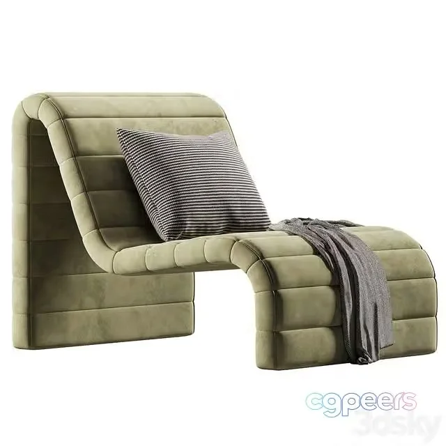 3ds Max Free – Zurich Occasional Chair with plaid and pillows