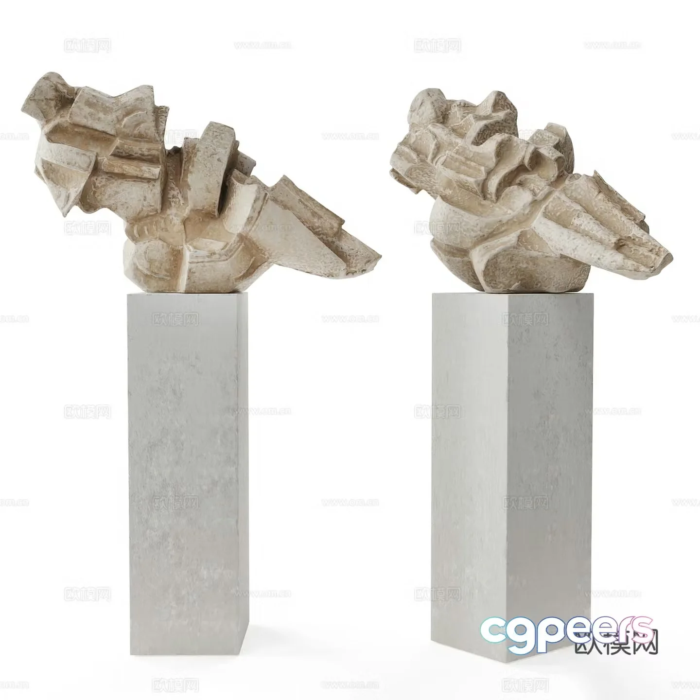 New Chinese Art Sculpture Ornament 3D Model
