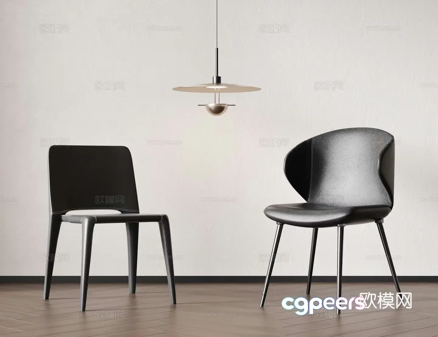 Modern single chair dining chair leather dining chair book chair dressing chair 3d model