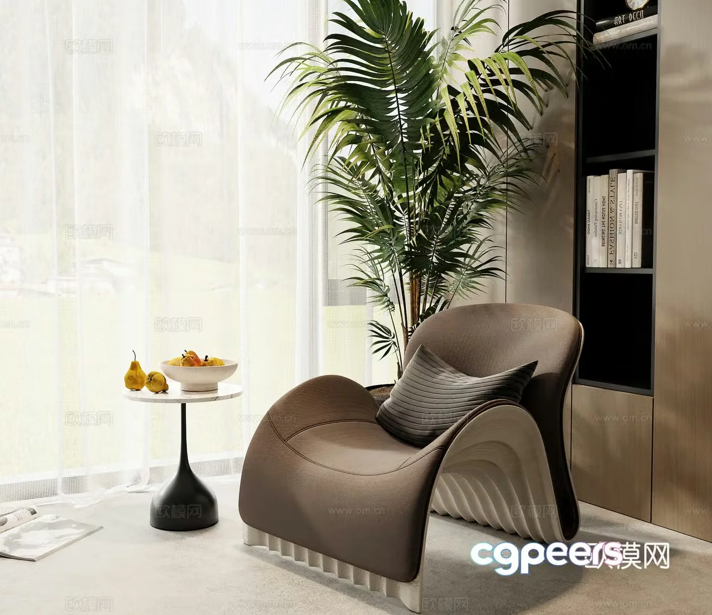 Modern casual chair lazy sofa side 3d model
