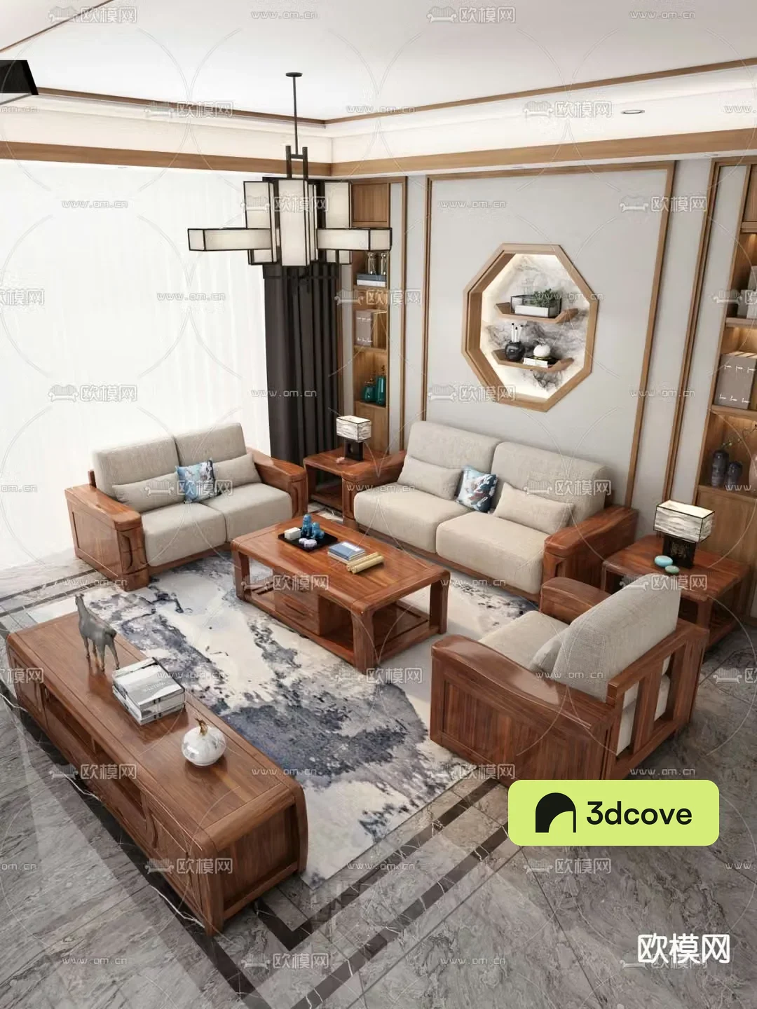 Chinese style modular sofa living room