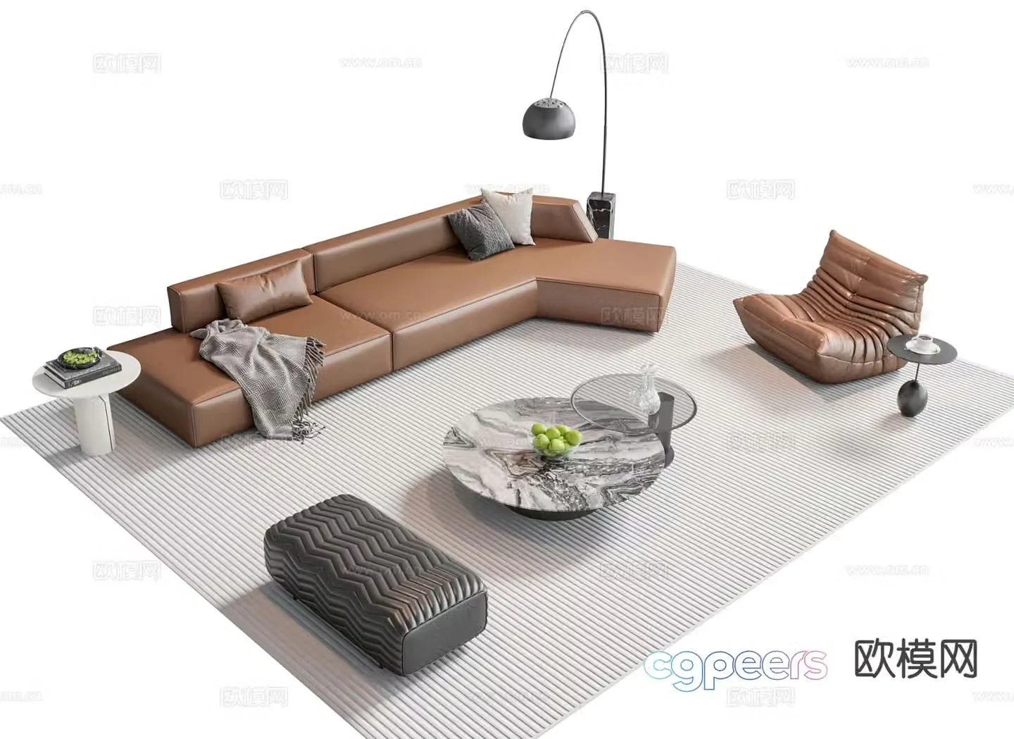 Italian sectional sofa 3d model