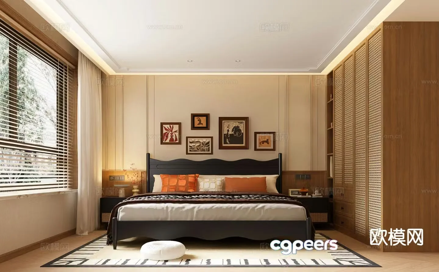 Medieval style bedroom master bedroom 3d model