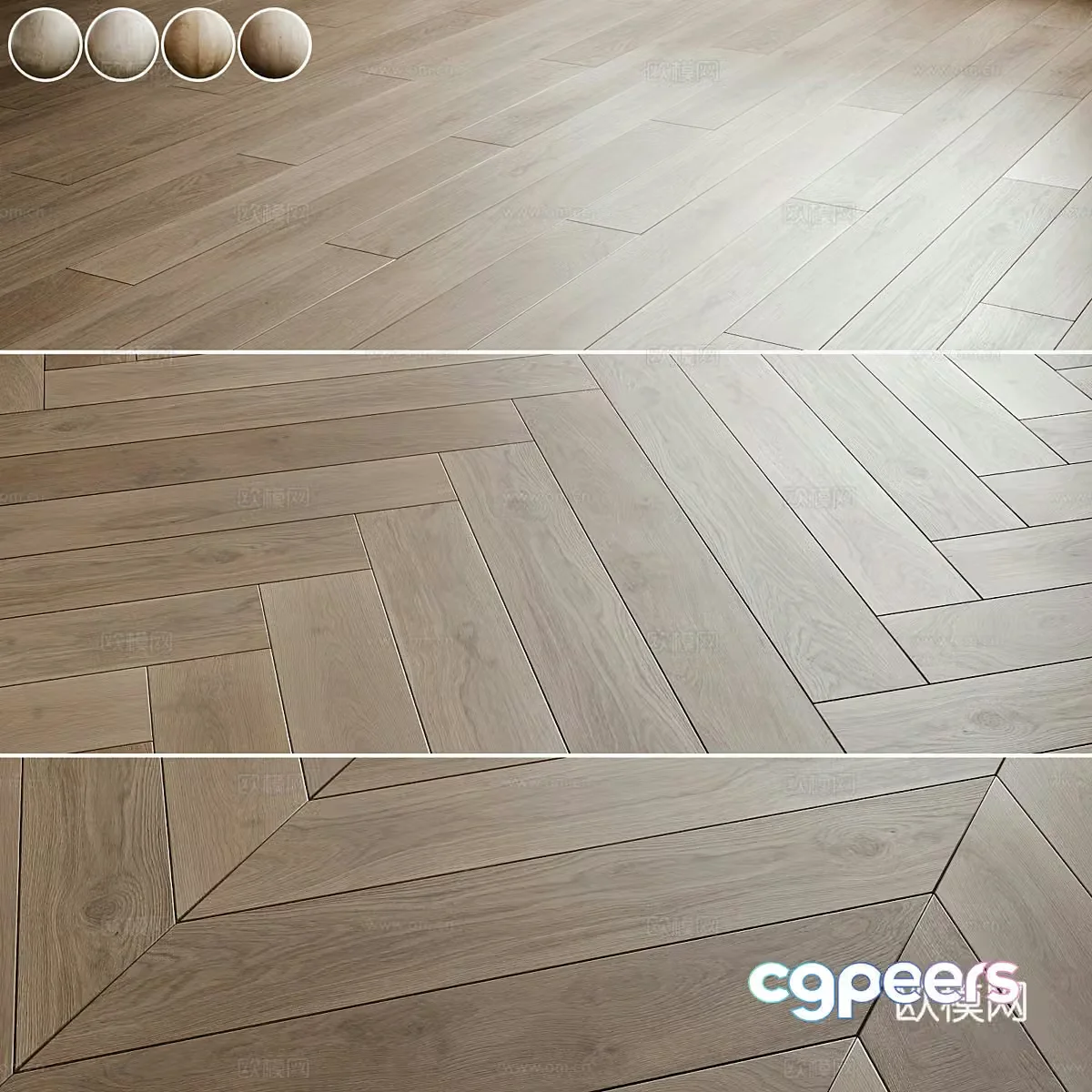 New Chinese wooden floor material 3D model