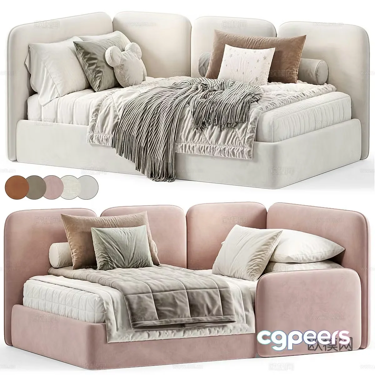 Modern children’s bed sofa bed 3d model