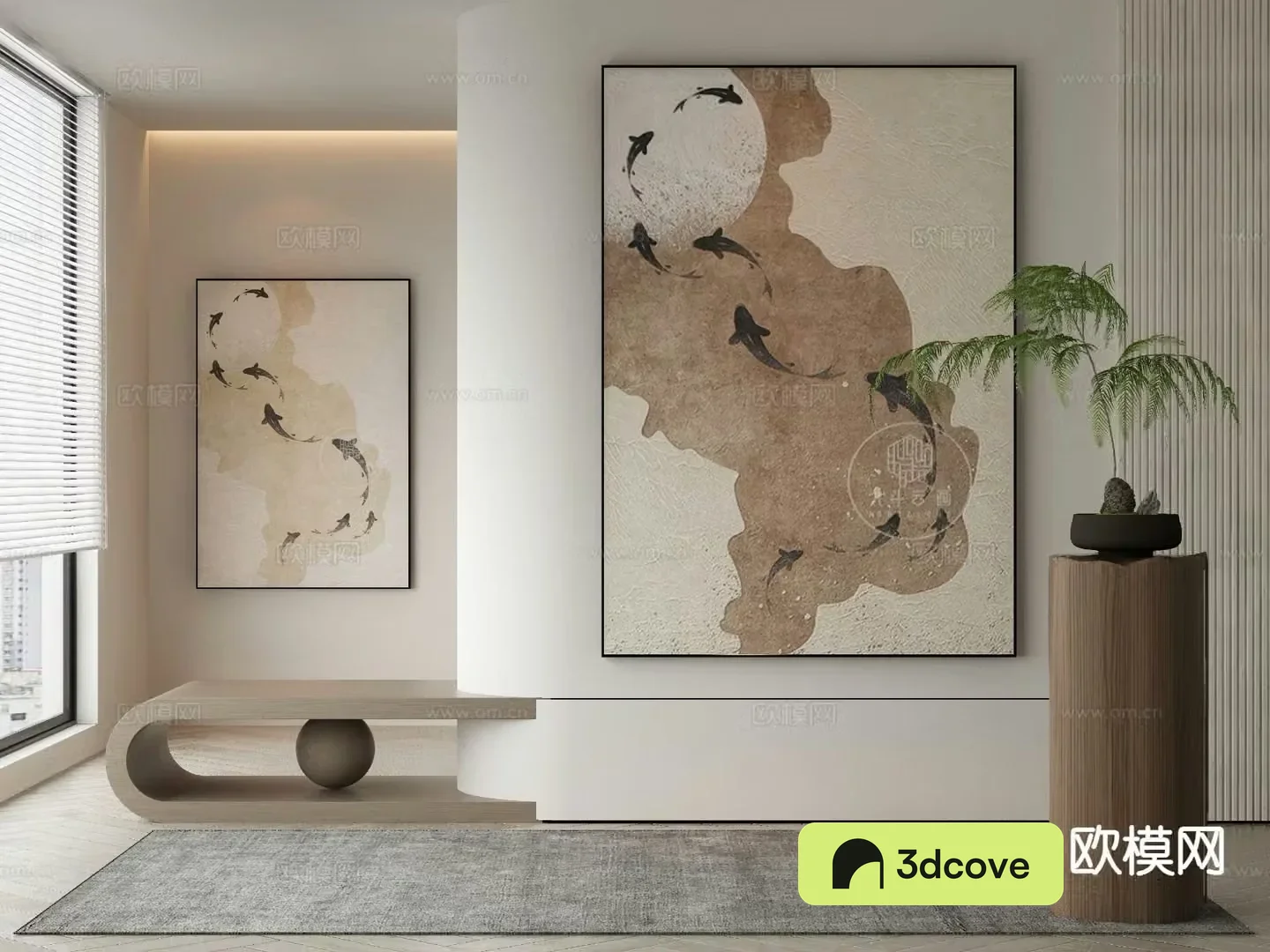 New Chinese style art painting texture painting decorative painting