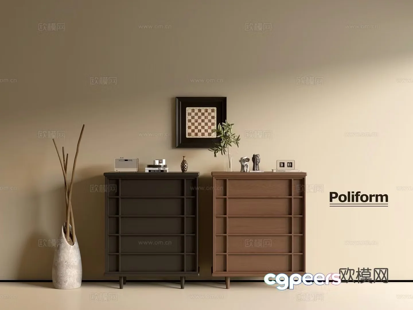 Modern wood grain cabinet ins wind minimalist wind cabinet whole cabinet sideboard balcony cabinet storage 3D model