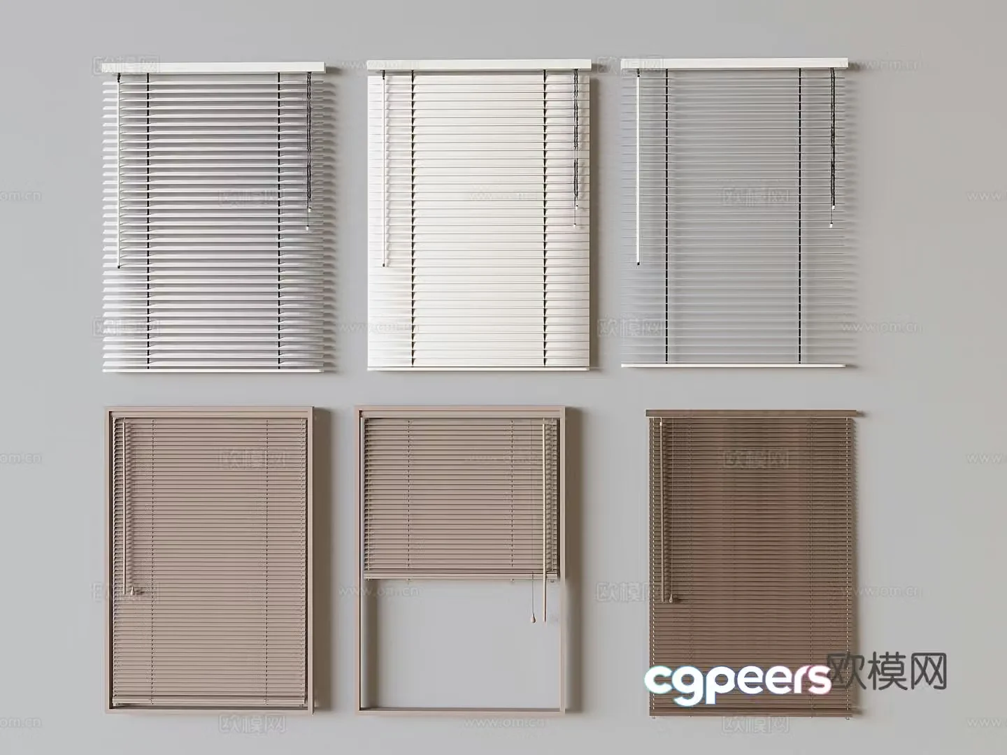 Venetian blinds roller blinds drawstring sunshades curtains 3d model