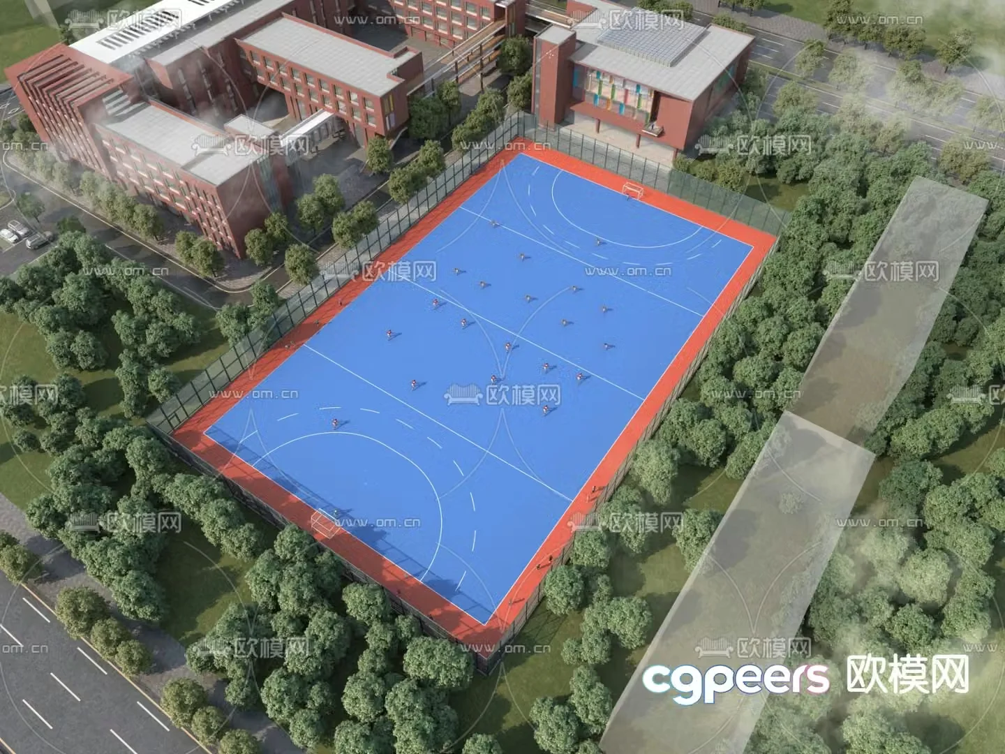Modern hockey stadium 3d model