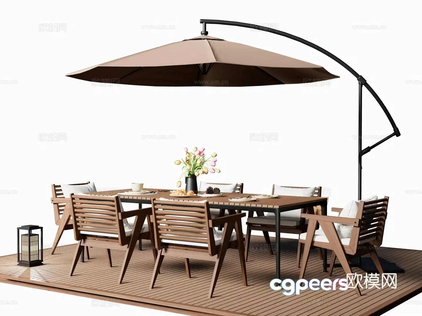 Modern outdoor table and chairs outdoor dining table and chairs outdoor leisure table and chairs outdoor chairs parasol 3d model