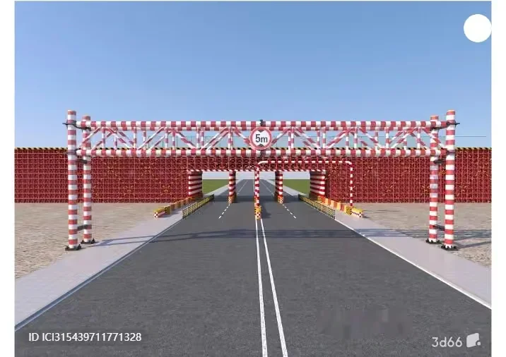 A Road With A Gate 3D Model – 3369 – VRAY Render