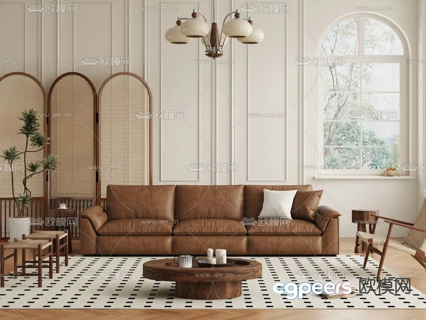 Medieval style modular sofa 3D model