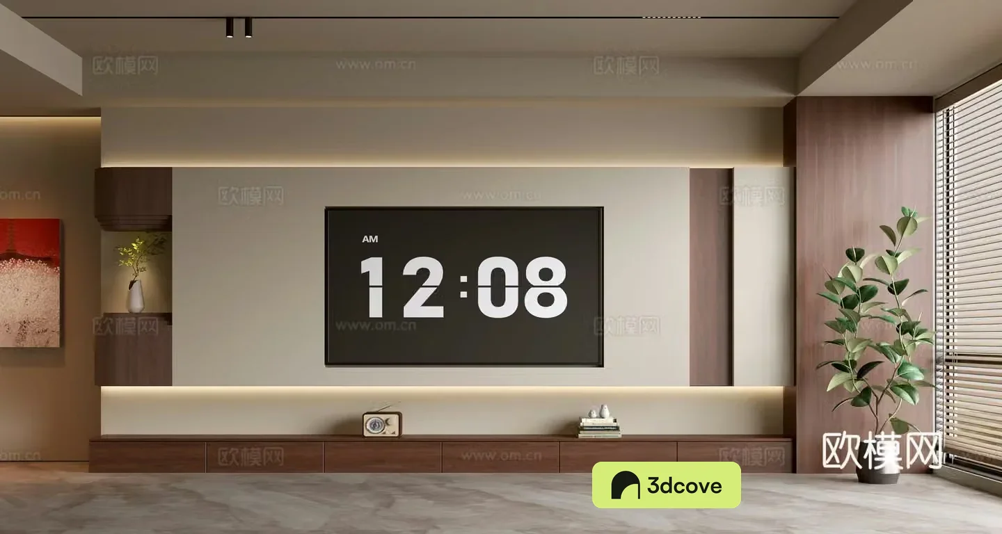 Middle -aged TV Background Wall