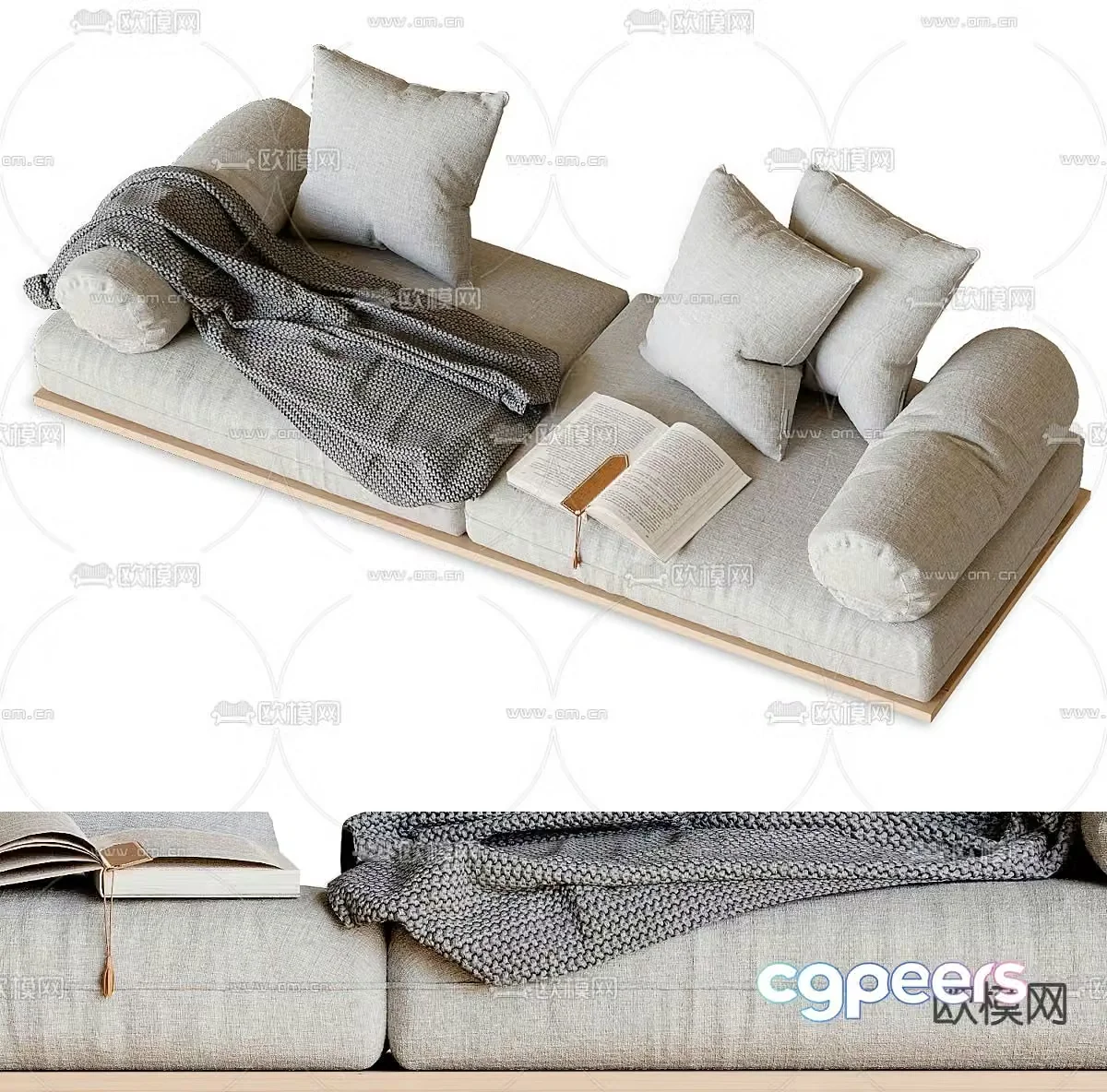Cushion bay window cushion window sill cushion 3d model