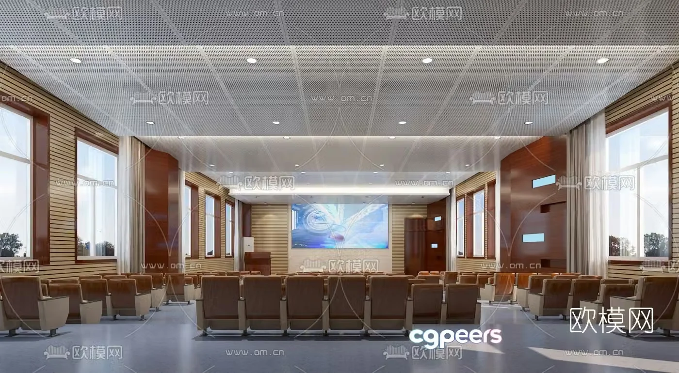 Modern staircase lecture hall conference hall 3d model