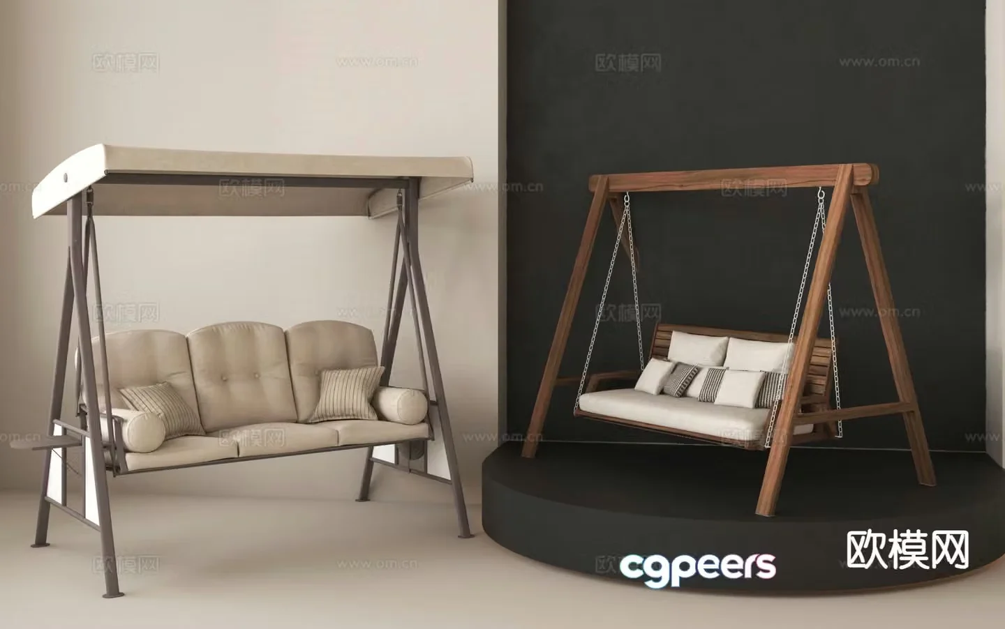 Wabi-sabi hanging chair swing chair garden swing 3D model